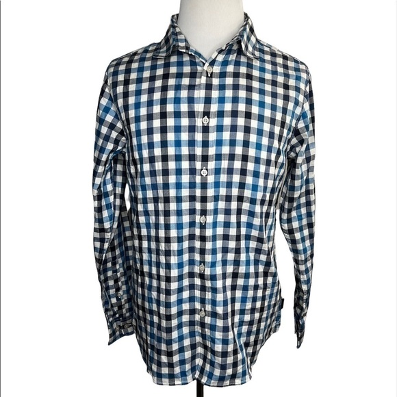 The North Face Hayden Pass Blue and White Plaid Long Sleeve Button Down Shirt - Picture 1 of 13